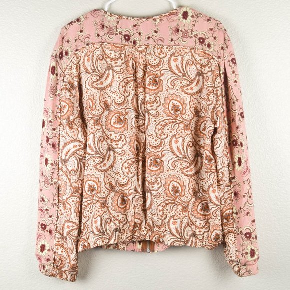 Umgee Quilted Floral Zip Up Vest with Pockets